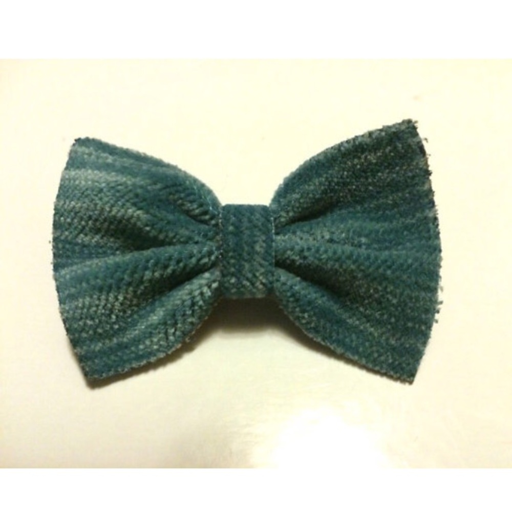 Teal Velvet Hair Bow